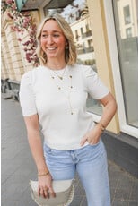 21Jewelz Truitje met korte pofmouwen - wit