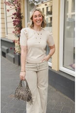 21Jewelz Truitje met korte pofmouwen - beige