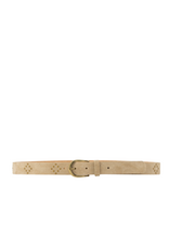 21Jewelz Musthave gold detailed riem met studs - suede beige