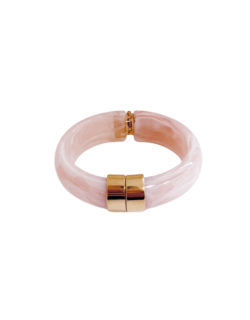 21Jewelz Statement bangle met gouden detail - licht roze