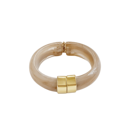 21Jewelz Statement bangle met gouden detail - taupe
