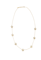 21Jewelz Lange ketting met bloemetjes - goud