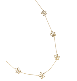 21Jewelz Lange ketting met bloemetjes - goud