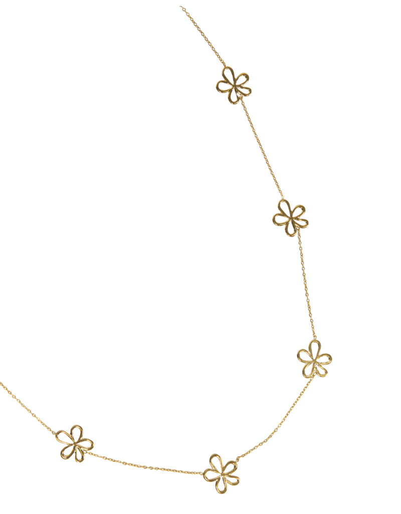 21Jewelz Lange ketting met bloemetjes - goud