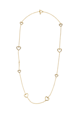 21Jewelz Lange ketting met open hartjes - goud