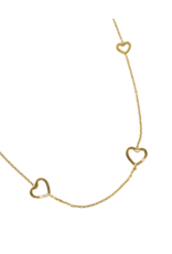 21Jewelz Lange ketting met open hartjes - goud