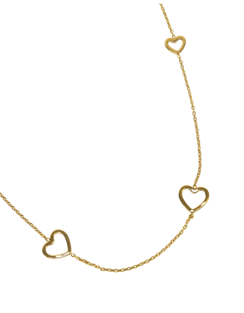 21Jewelz Lange ketting met open hartjes - goud