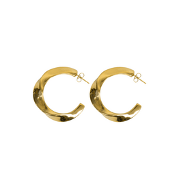 21Jewelz Gedraaide ronde oorbellen - goud