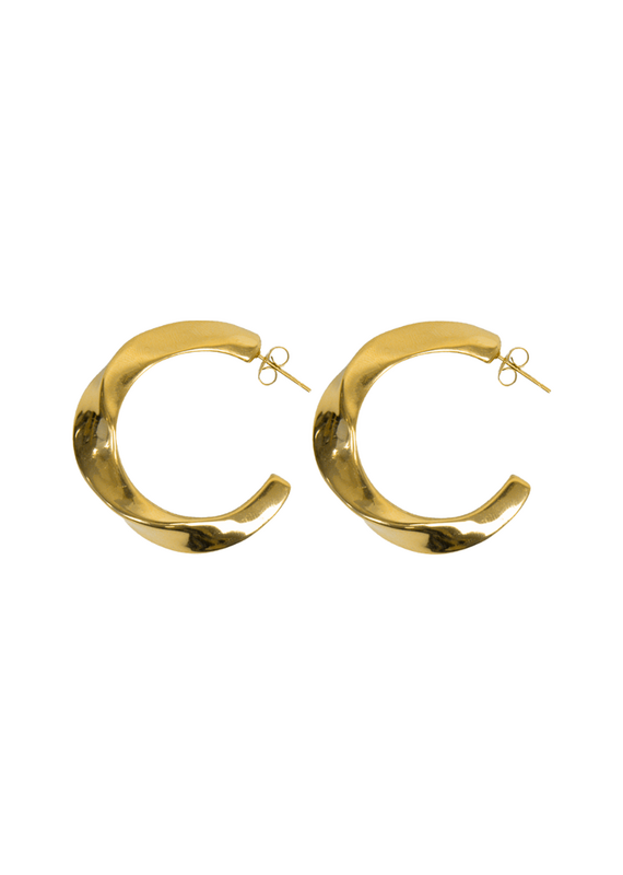 21Jewelz Gedraaide ronde oorbellen - goud