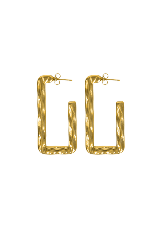 21Jewelz Organische rechthoekige oorbellen - goud