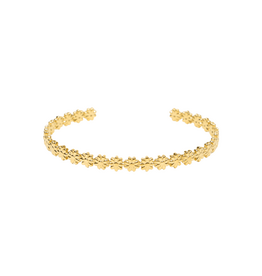 21Jewelz Verstelbare smalle bangle met bloemetjes - goud
