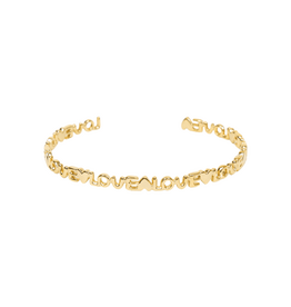 21Jewelz Verstelbare smalle bangle "Love" - goud