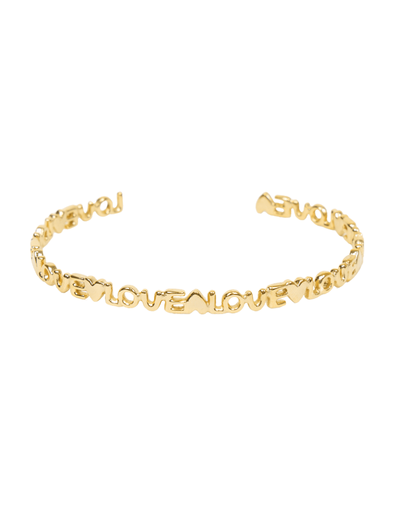 21Jewelz Verstelbare smalle bangle "Love" - goud