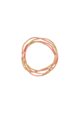 21Jewelz 4 Dubbel elastisch kralen armbandje - roze/goud