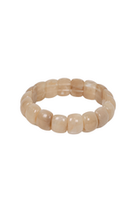 21Jewelz Elastisch armbandje met kleine halfronde kralen - marmer taupe