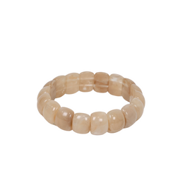 21Jewelz Elastisch armbandje met kleine halfronde kralen - marmer taupe