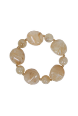 21Jewelz Statement armband met organische kralen - taupe marmer