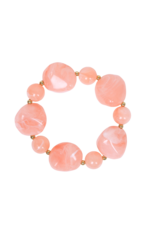 21Jewelz Statement armband met organische kralen - peach roze