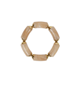 21Jewelz Statement armband van lange kralen met gouden details - marmer taupe