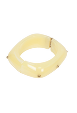 21Jewelz Vierkante statement bangle met gouden studs - geel