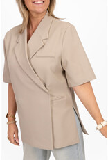 21Jewelz Overslag blazer met korte mouwen - beige