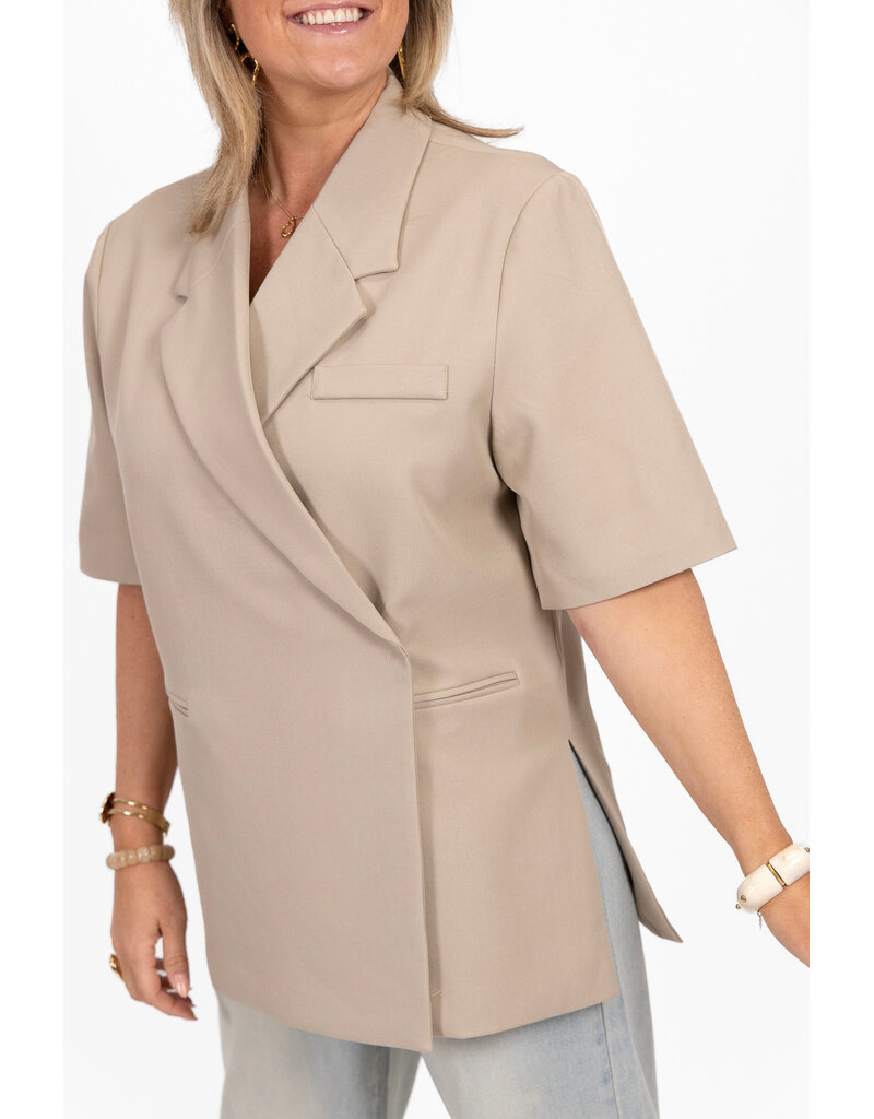 21Jewelz Overslag blazer met korte mouwen - beige