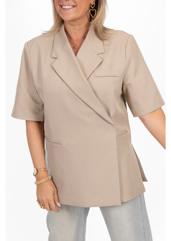 21Jewelz Overslag blazer met korte mouwen - beige