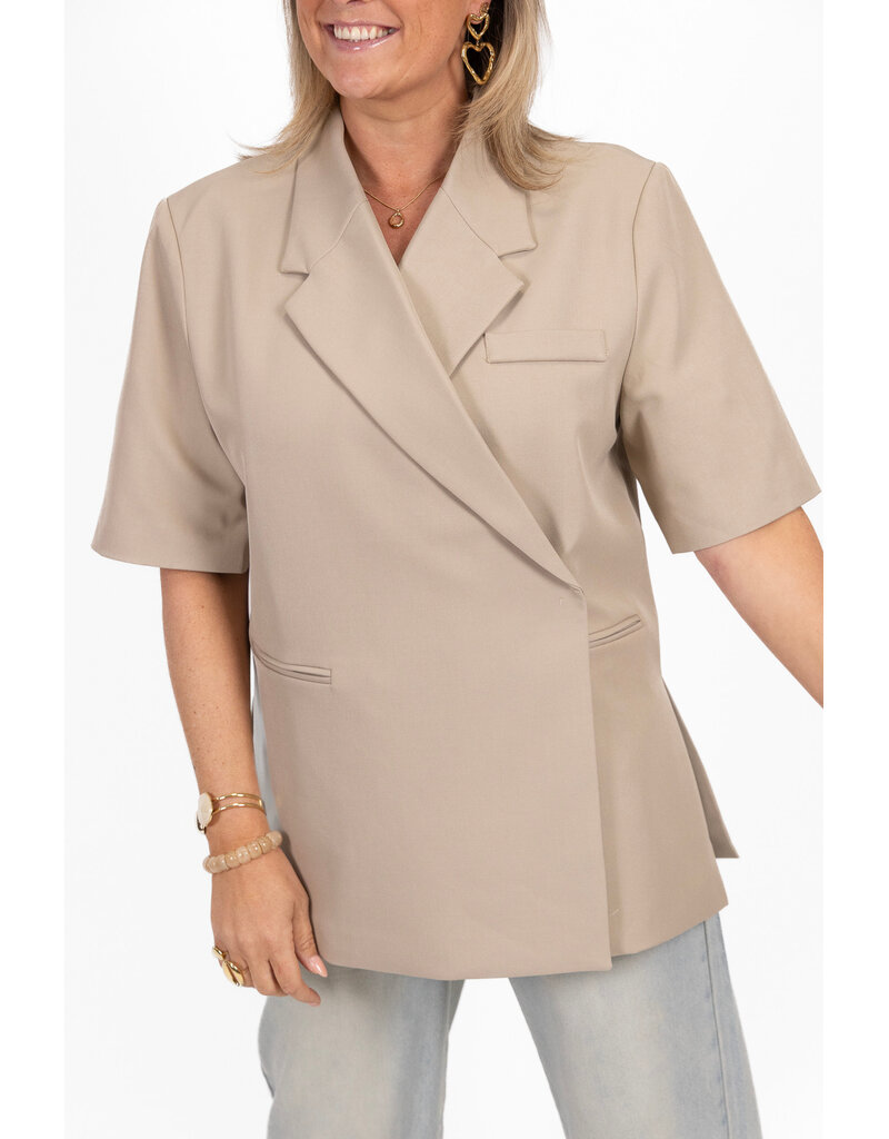 21Jewelz Overslag blazer met korte mouwen - beige
