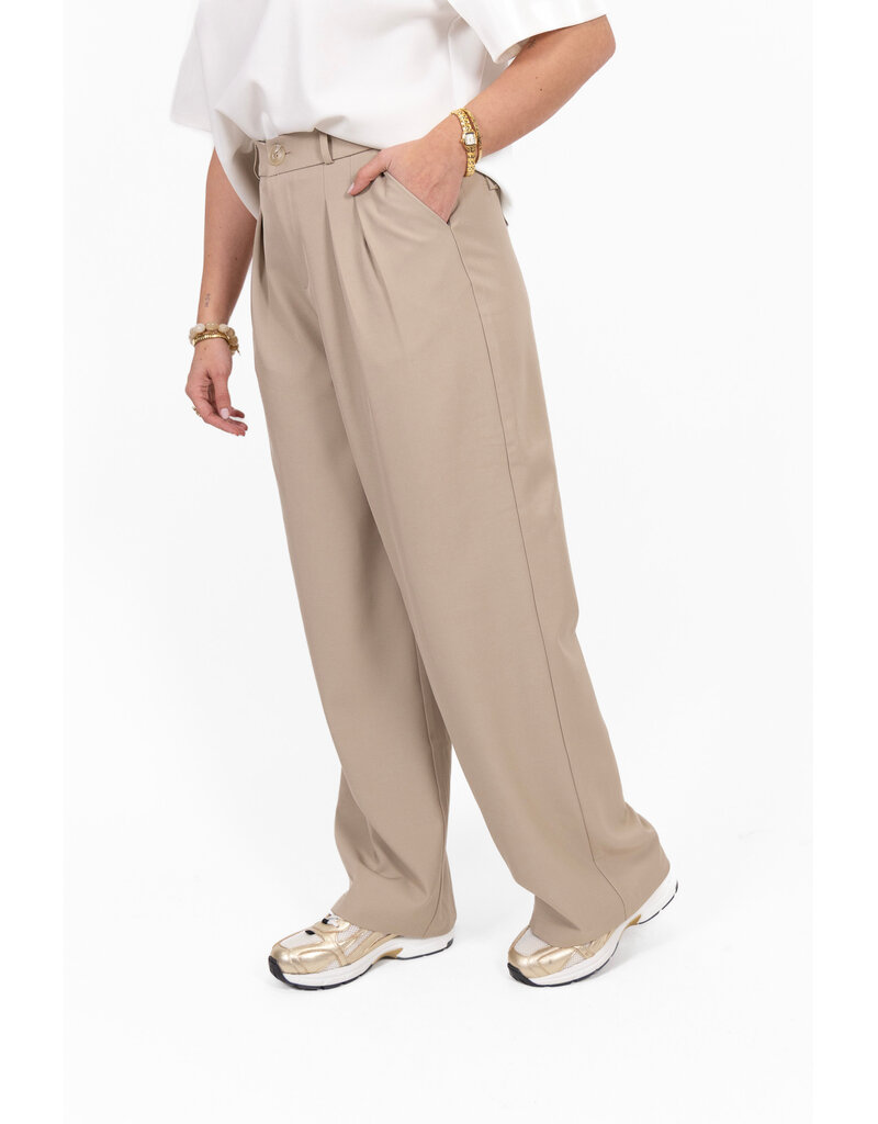 21Jewelz Pantalon met plooien extra long - beige