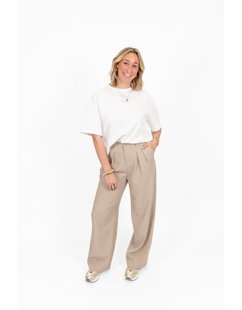 21Jewelz Pantalon met plooien extra long - beige