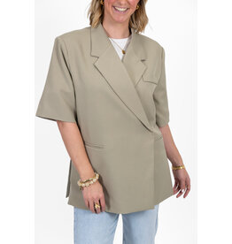 21Jewelz Overslag blazer met korte mouwen - lichtgroen
