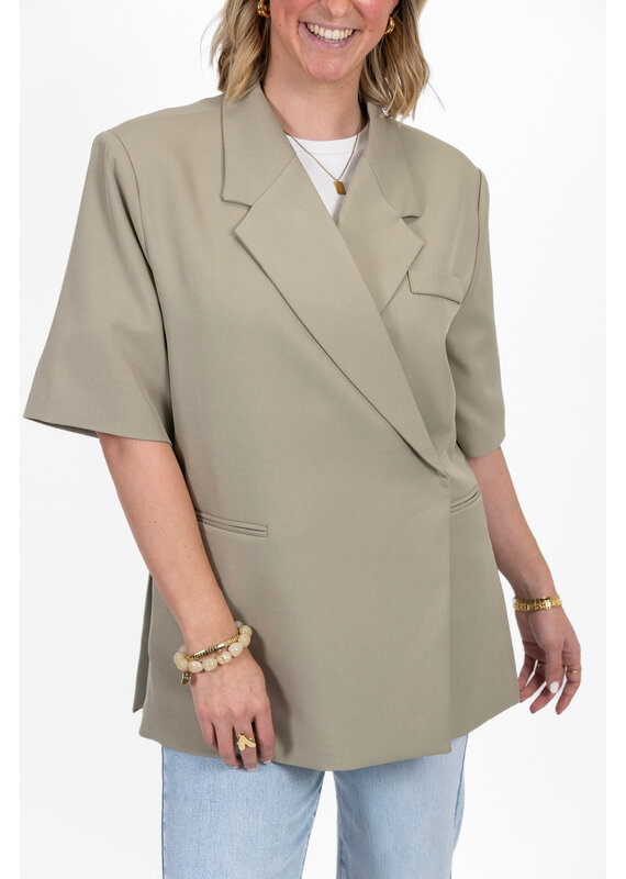 21Jewelz Overslag blazer met korte mouwen - lichtgroen