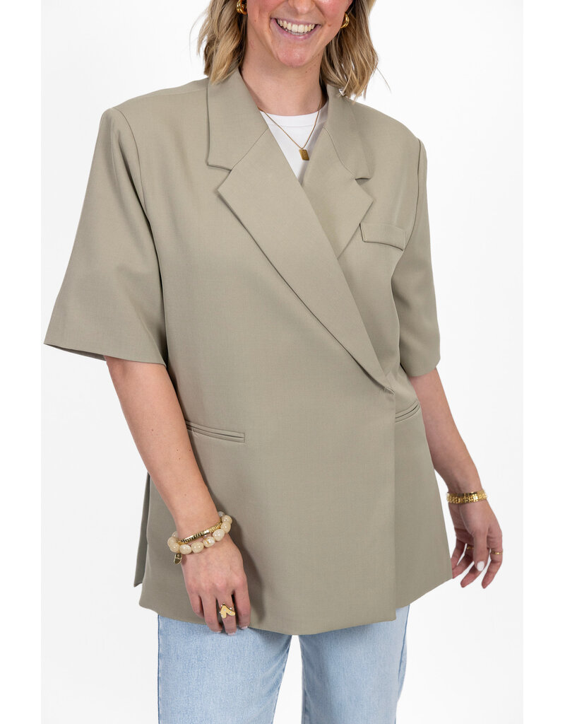 21Jewelz Overslag blazer met korte mouwen - lichtgroen