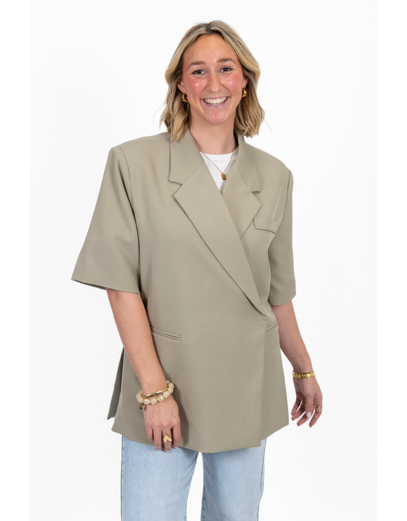 21Jewelz Overslag blazer met korte mouwen - lichtgroen