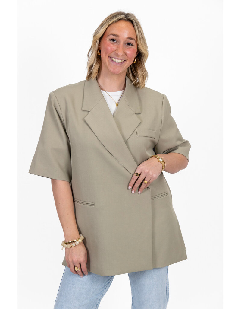 21Jewelz Overslag blazer met korte mouwen - lichtgroen