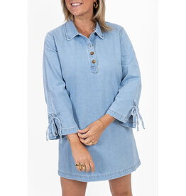 21Jewelz Denim jurkje met strikjes aan de mouw