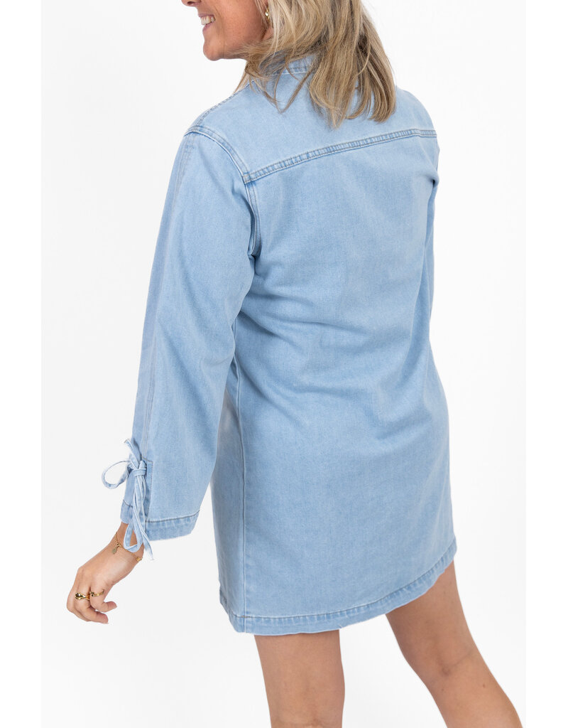 21Jewelz Denim jurkje met strikjes aan de mouw