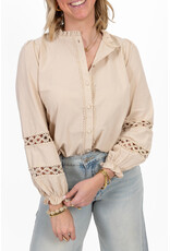 21Jewelz Blouse met opengewerkte mouwen - beige
