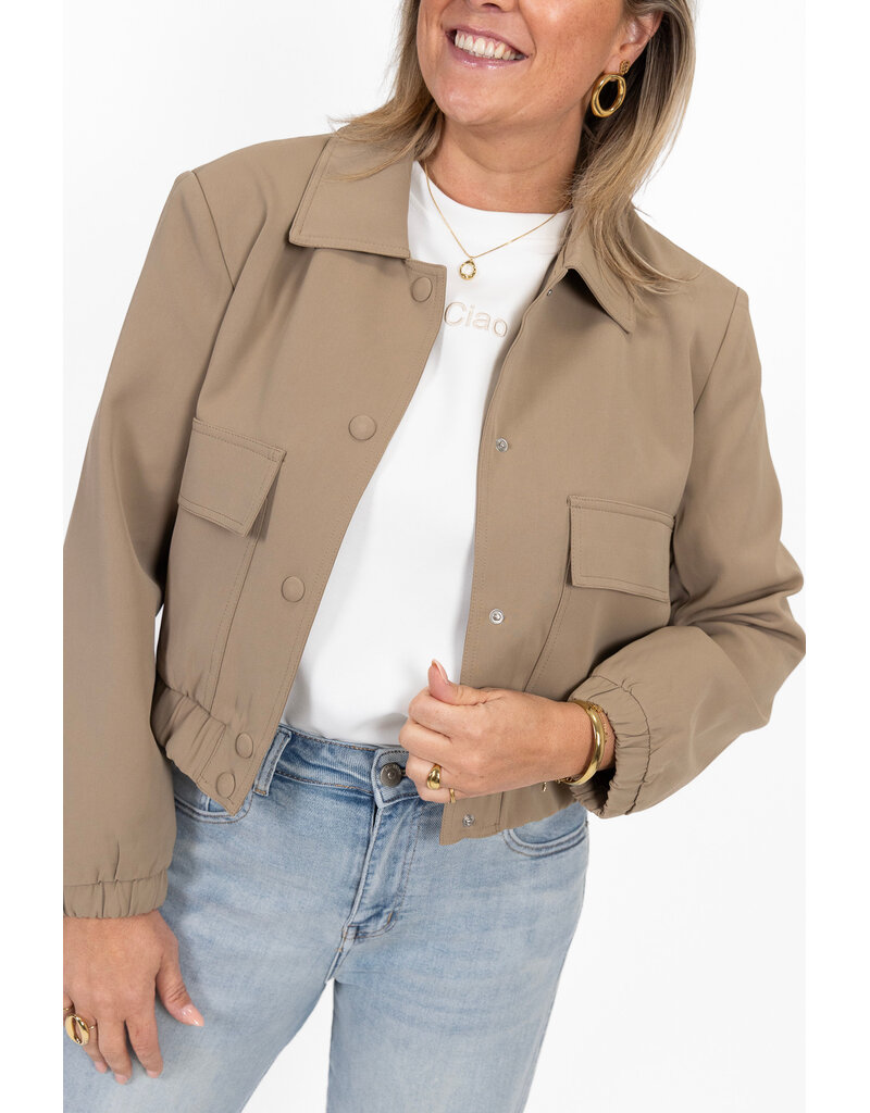 21Jewelz Cropped jasje met zakken - beige