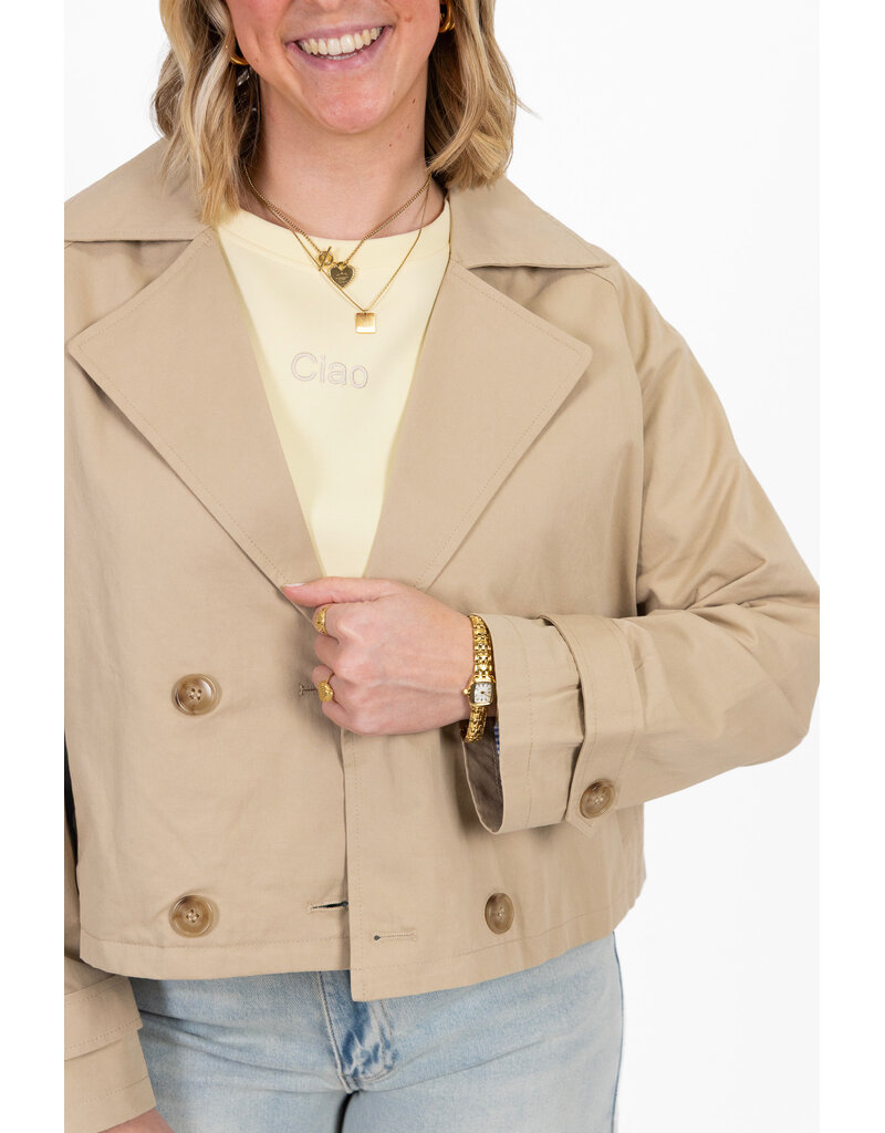 21Jewelz Korte trenchcoat - beige