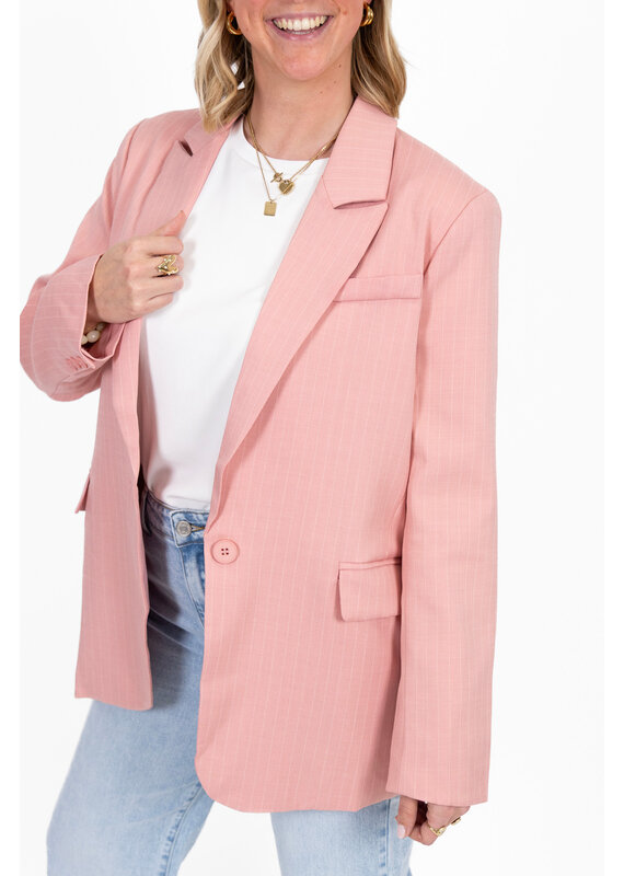 21Jewelz Blazer met krijtstreep - roze