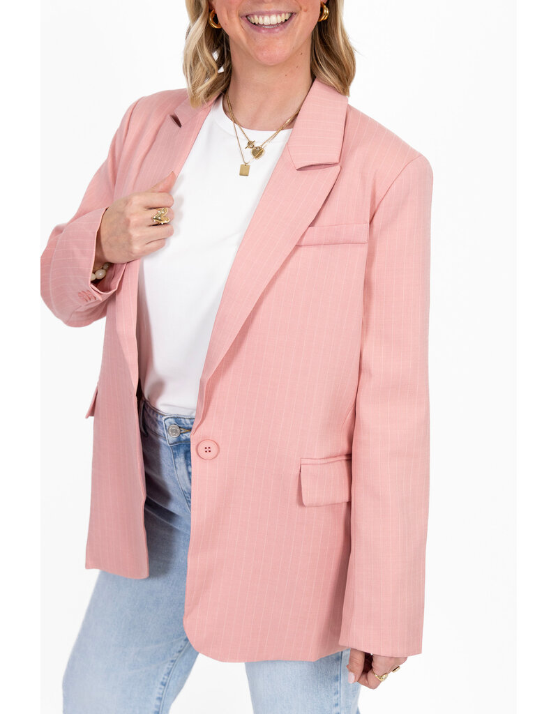 21Jewelz Blazer met krijtstreep - roze