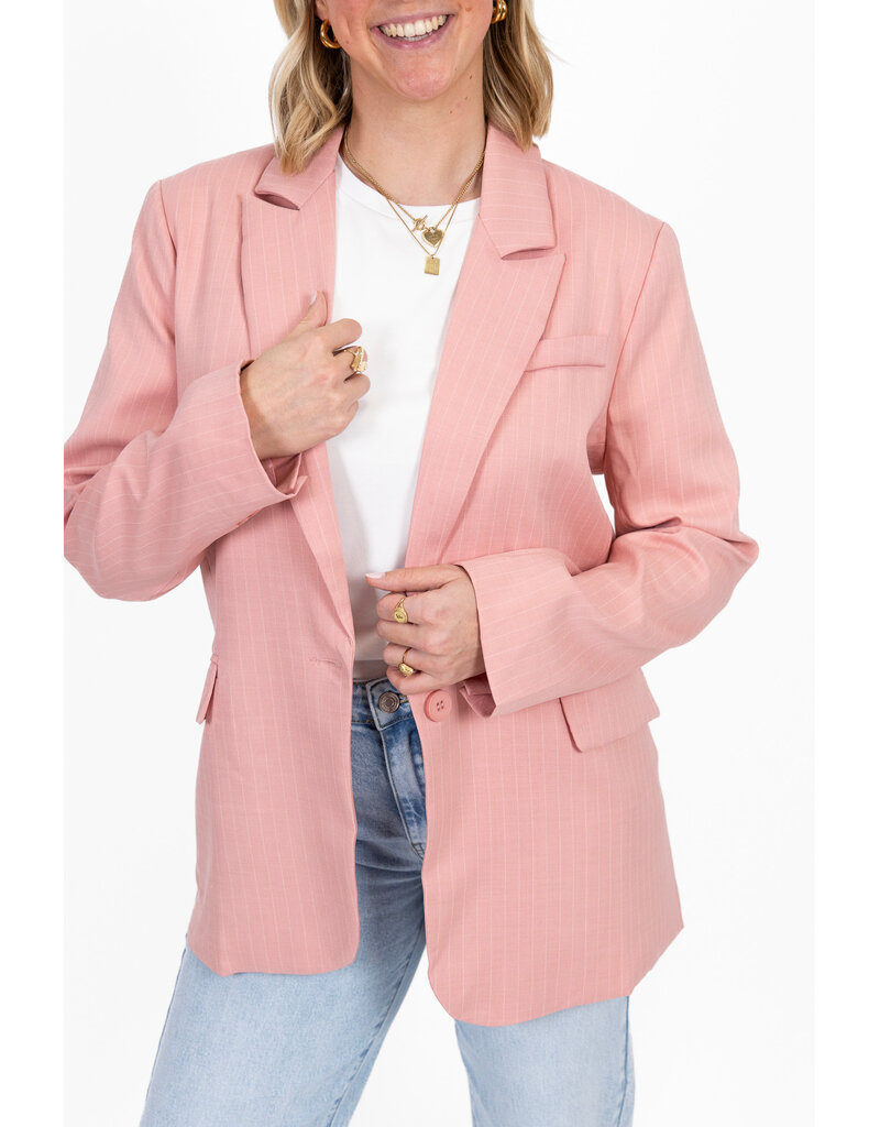 21Jewelz Blazer met krijtstreep - roze