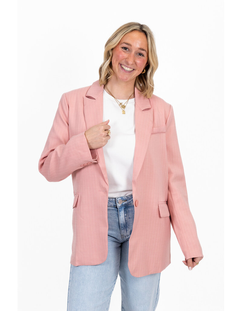 21Jewelz Blazer met krijtstreep - roze