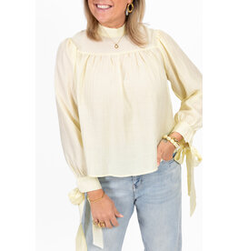 21Jewelz Effen blouse met strikjes - geel