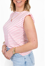 21Jewelz Mouwloze top met schoudervulling - beige/roze