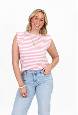 21Jewelz Mouwloze top met schoudervulling - beige/roze