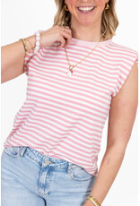 21Jewelz Mouwloze top met schoudervulling - beige/roze