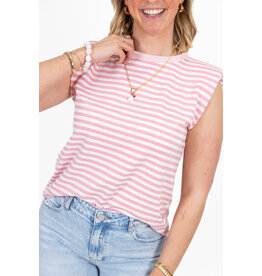 21Jewelz Mouwloze top met schoudervulling - beige/roze