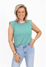 21Jewelz Mouwloze top met schoudervulling - groen/roze